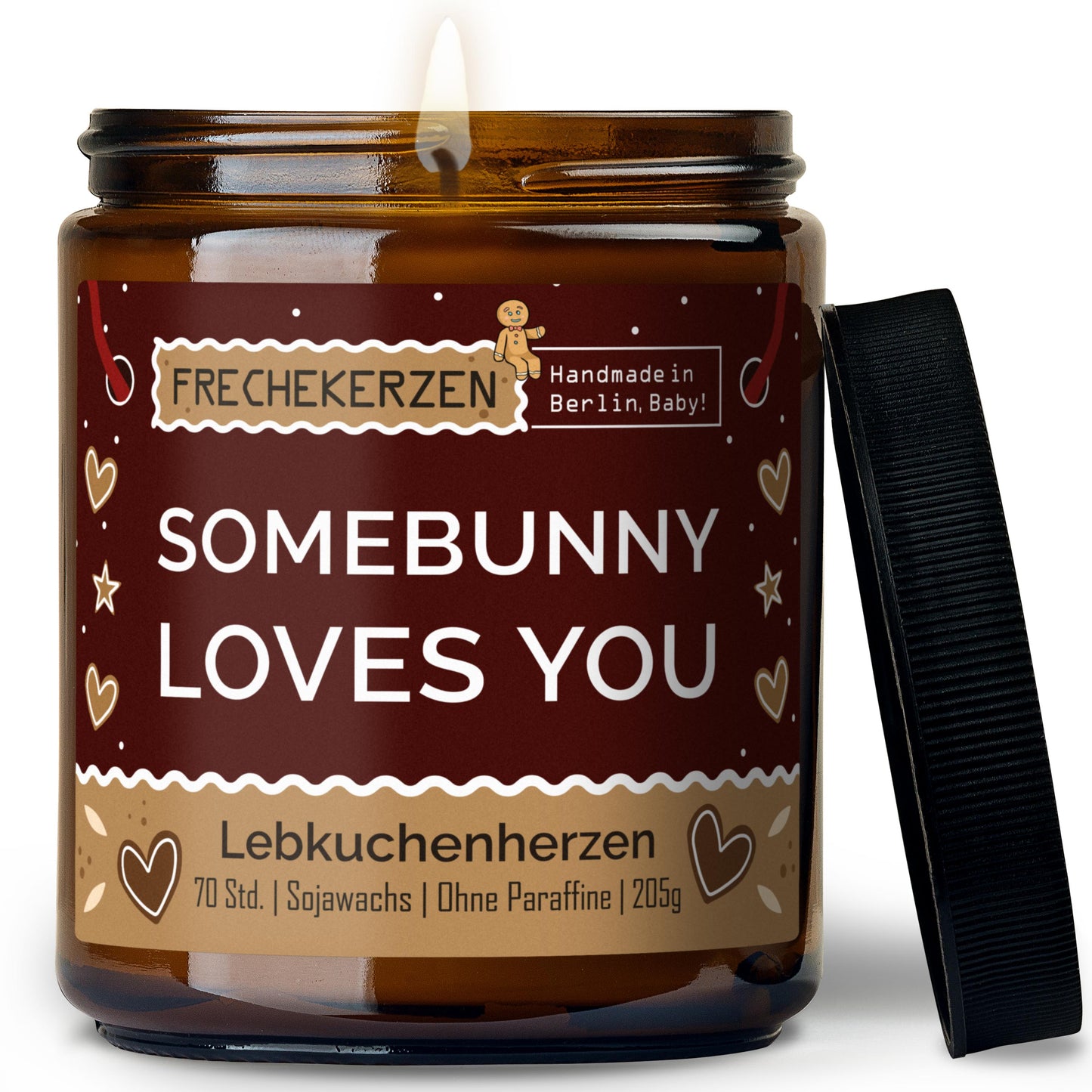 FRECHEKERZEN Duftkerze im Glas mit Spruch somebunny loves you-mysoy