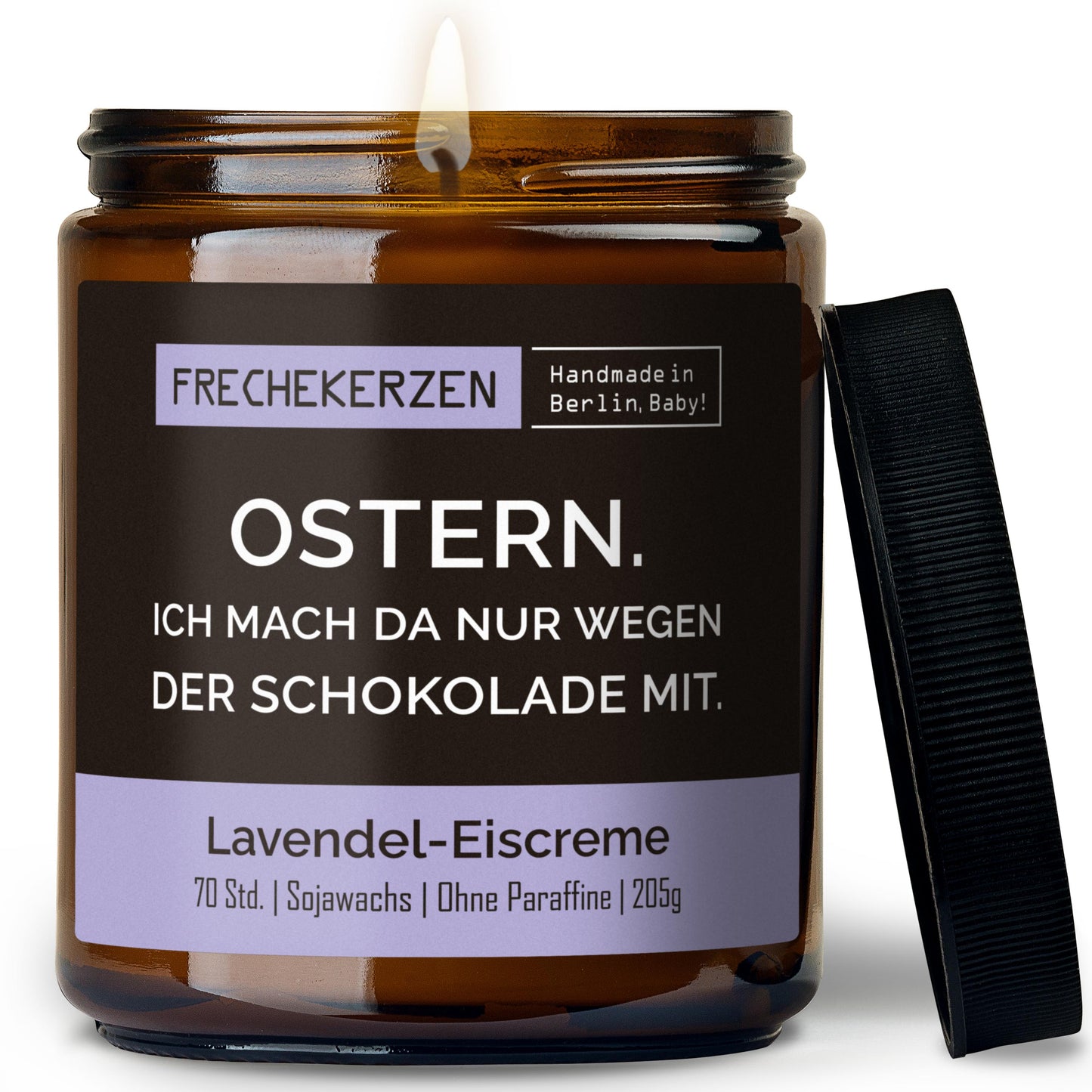 Duftkerze im Glas mit Spruch Ostern Schokolade Geschenkidee-mysoy