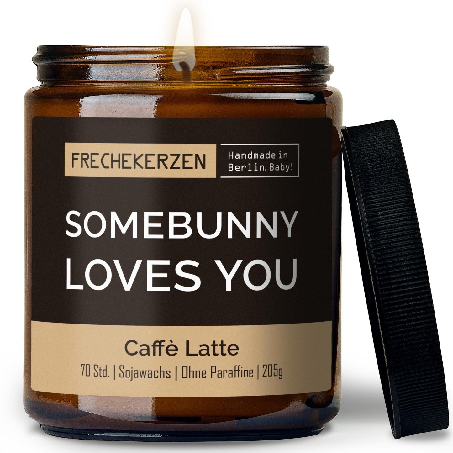 FRECHEKERZEN Duftkerze im Glas mit Spruch somebunny loves you-mysoy