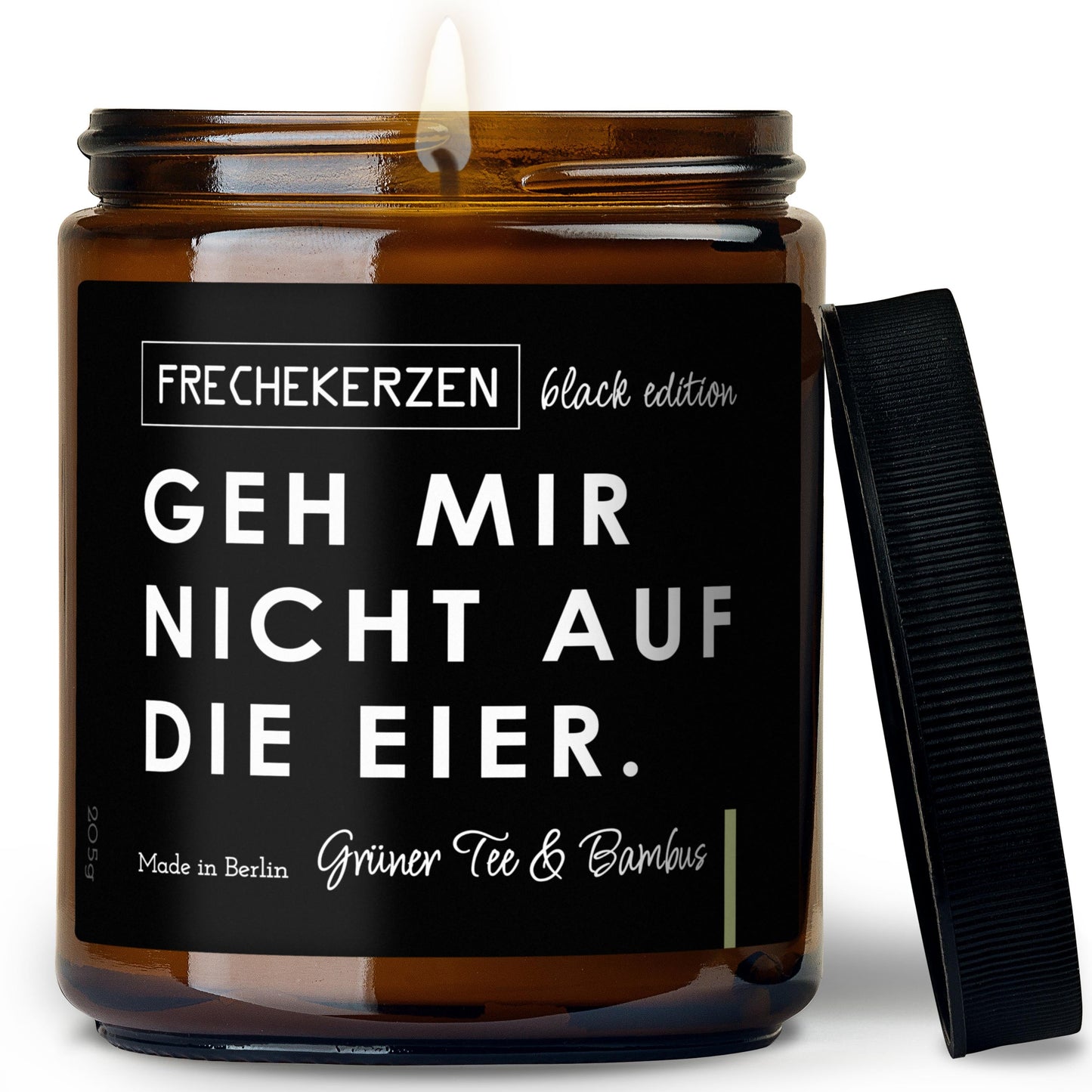 Sojawachs Kerze Black Edition mit frechem Spruch im Glas-mysoy