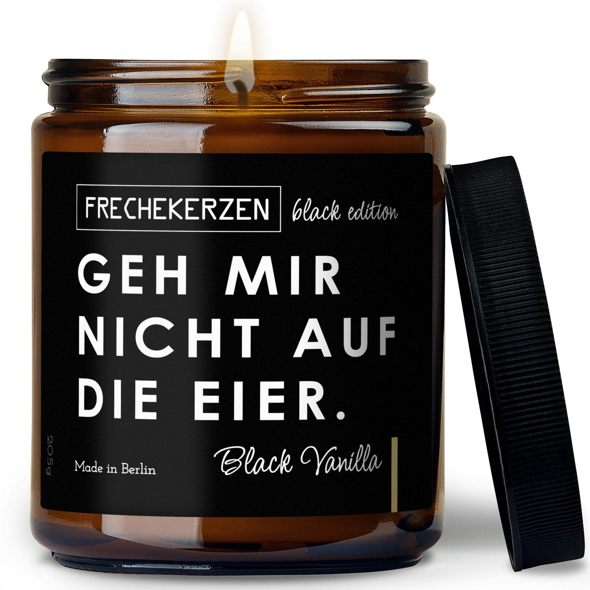 Sojawachs Kerze Black Edition mit frechem Spruch im Glas-mysoy