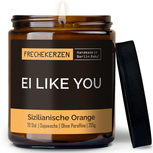 Duftkerze im Glas mit frechem Spruch ei like you-mysoy
