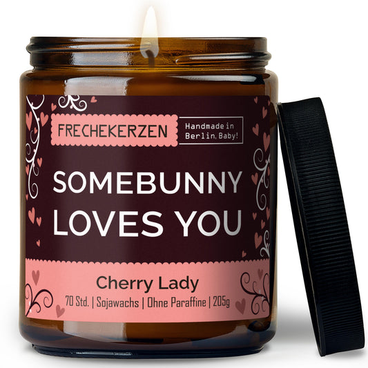 FRECHEKERZEN Duftkerze im Glas mit Spruch somebunny loves you-mysoy