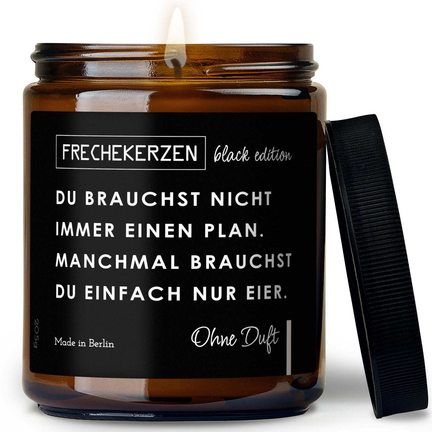 FRECHEKERZEN Black Edition Duftkerze im Glas mit frechem Spruch-mysoy
