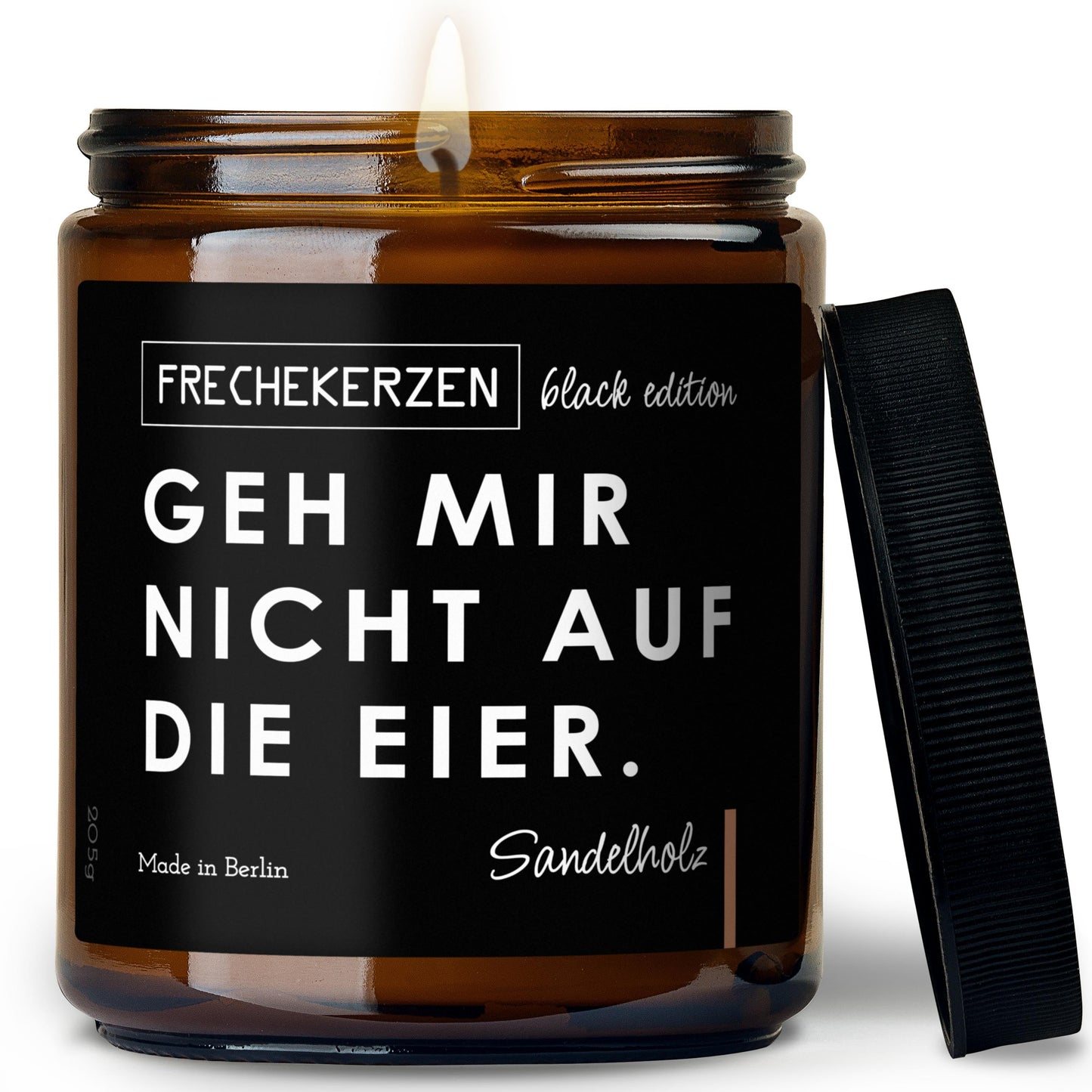 Sojawachs Kerze Black Edition mit frechem Spruch im Glas-mysoy