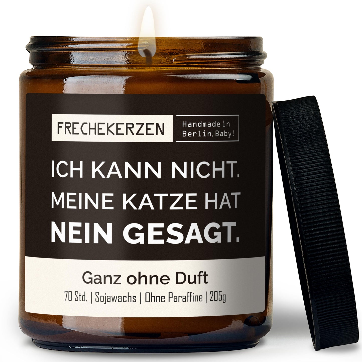 Kerze mit Spruch | ich kann nicht. meine katze hat nein gesagt.-mysoy