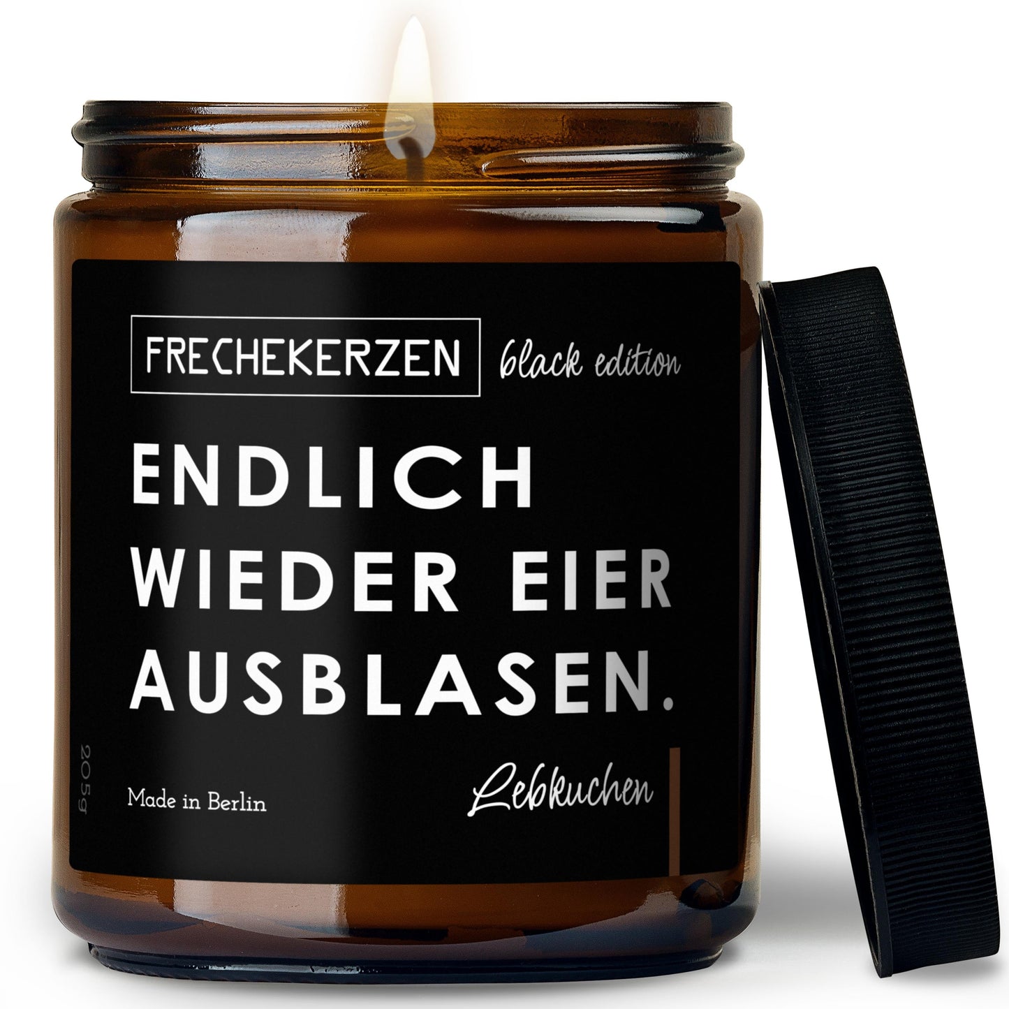 Freche Kerze Black Edition mit Spruch endlich wieder eier ausblasen-mysoy