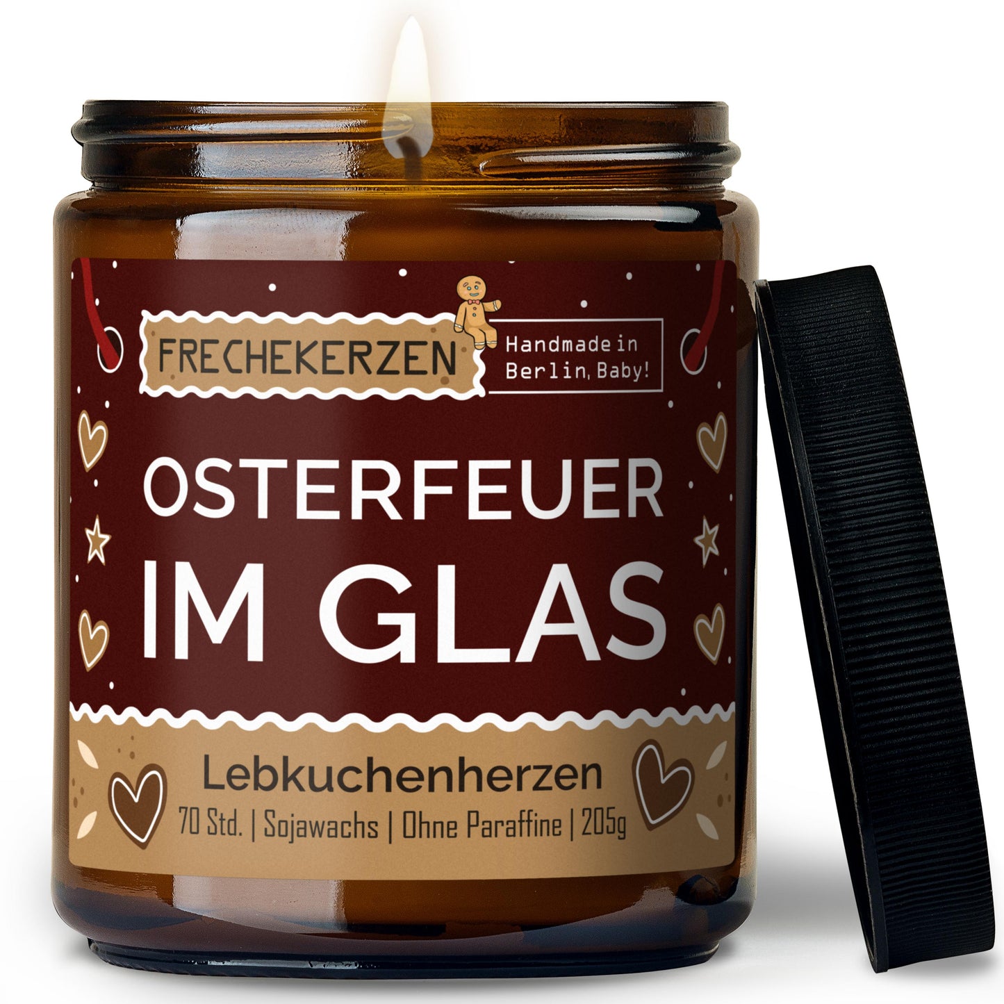 Duftkerze mit Deckel und Spruch osterfeuer im glas im Glas-mysoy