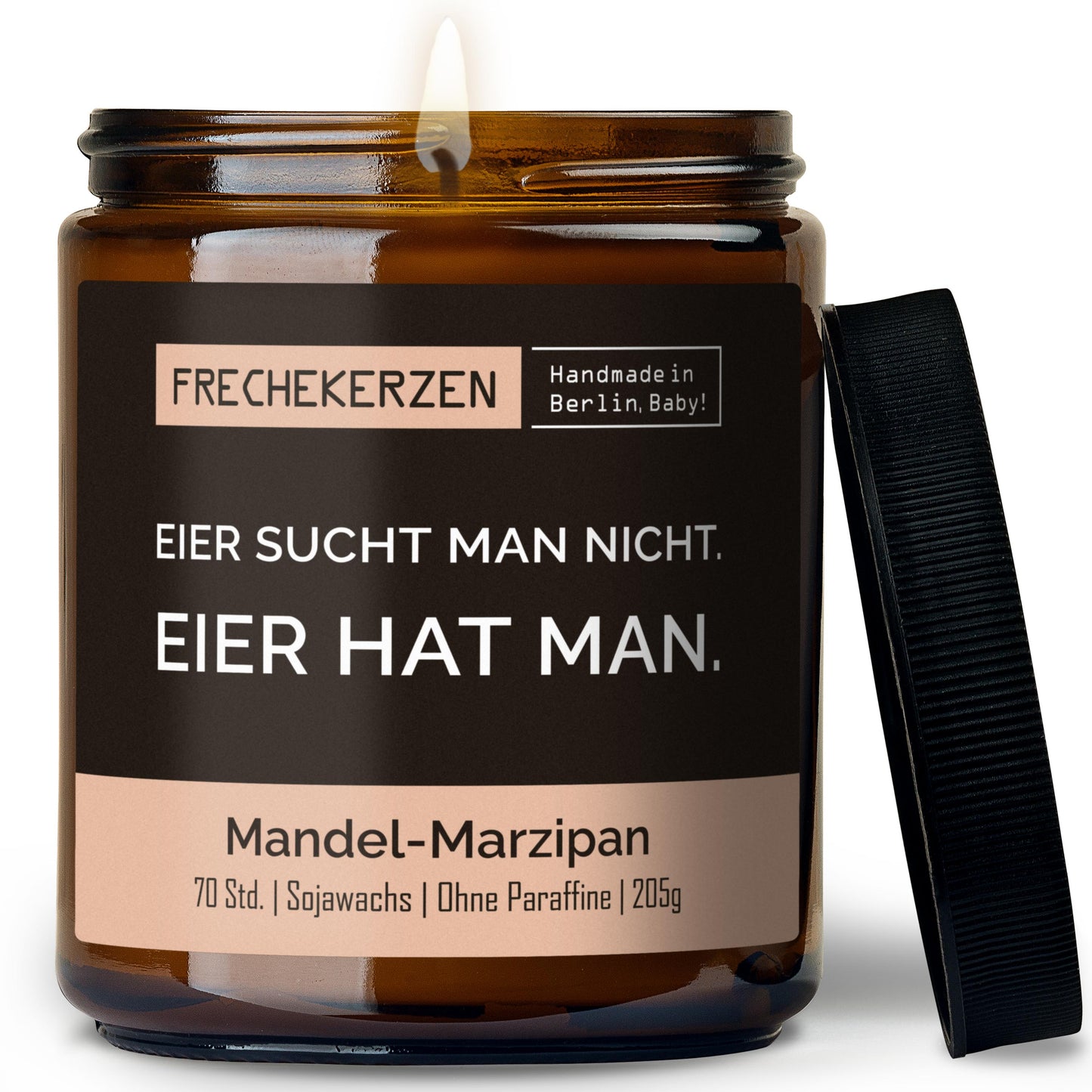 Freche Duftkerze im Glas mit Spruch eier hat man-mysoy