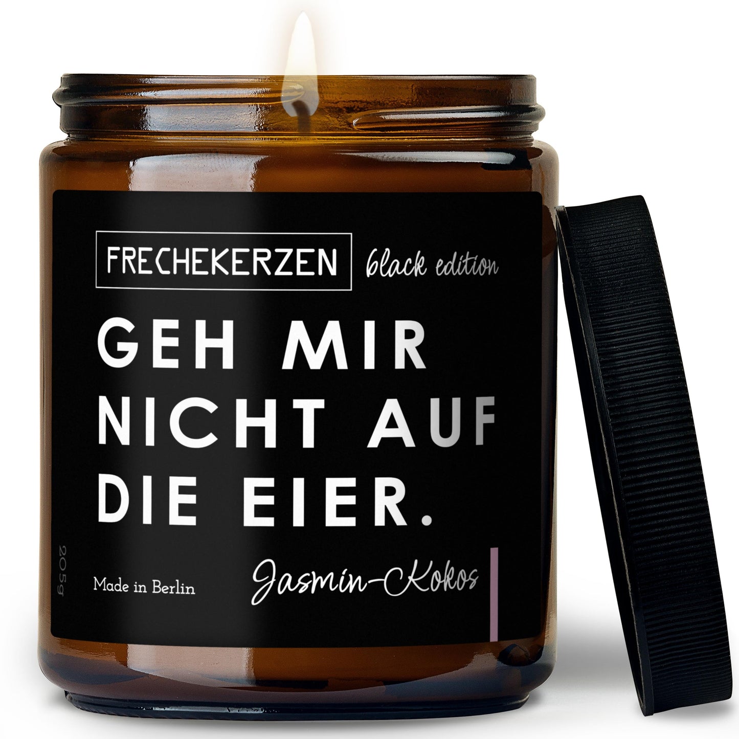 Sojawachs Kerze Black Edition mit frechem Spruch im Glas-mysoy