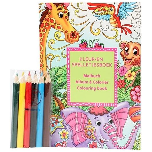 Mal- und Spielbuch 24-teilig mit 6 Buntstiften 11,5x16,5cm ab 3 J.