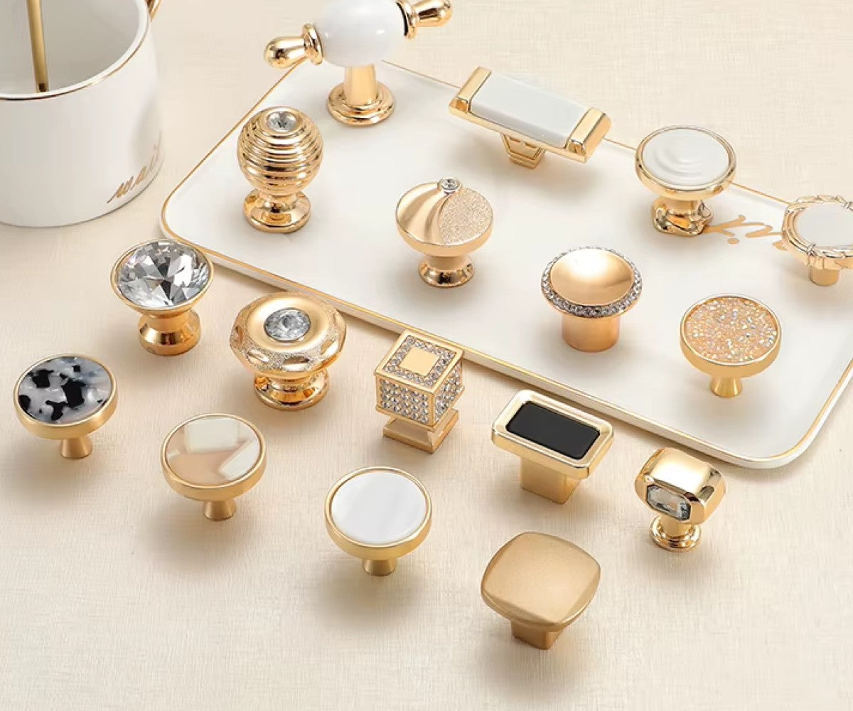 Möbelgriff Goldfarben Nordischer Stil Zinklegierung für Möbel