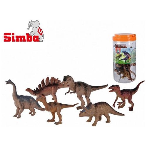 Kinderspiel Dinosaurier Set mit 6 Figuren im praktischen Fass