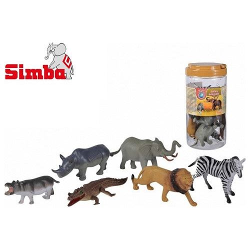 Nature World Safari Tiere – 6 realistische Wildtiere im Fass ab 3 J.
