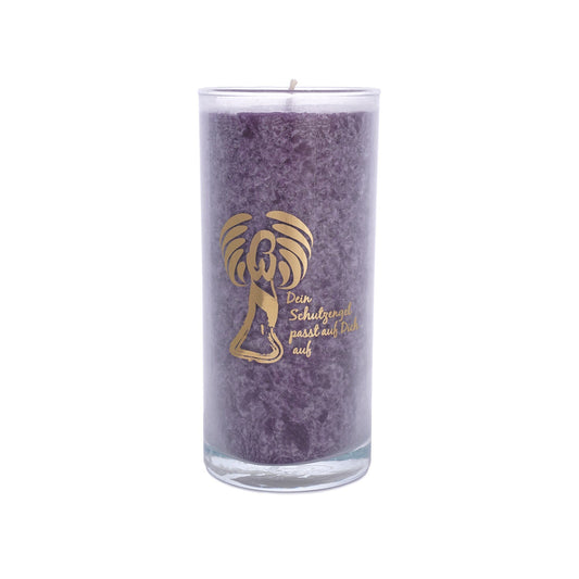 Handgefertigte Palmwachs Kerze goldene Etikett fuer Entspannung