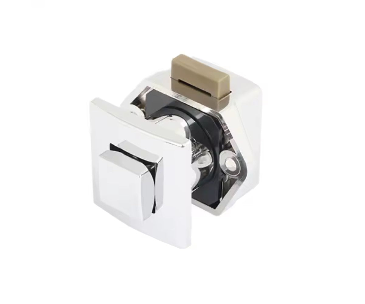 Möbelschloss zum Drücken quadratisch matt silbern oder glänzend c