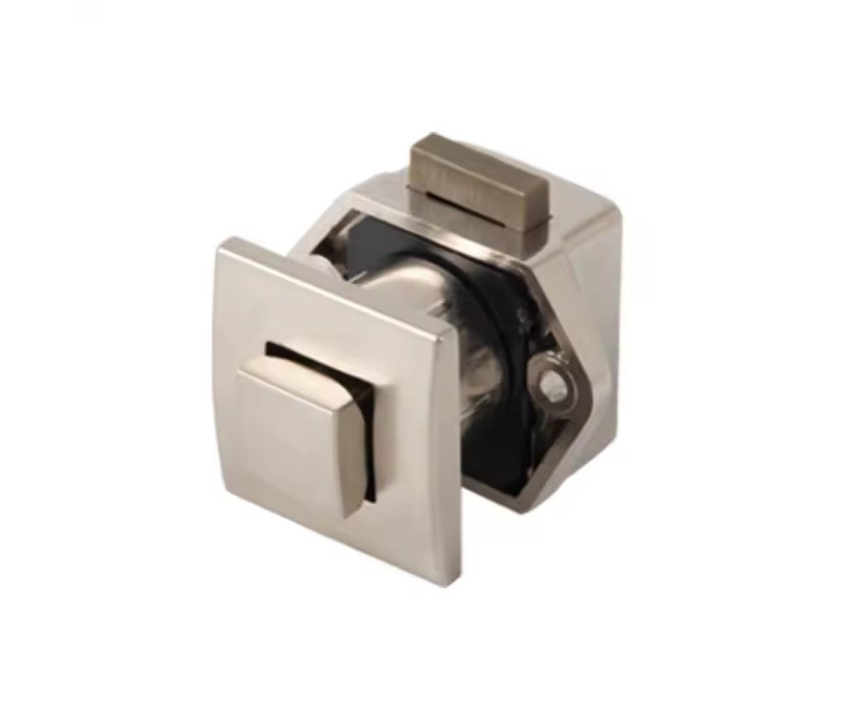 Möbelschloss zum Drücken quadratisch matt silbern oder glänzend c