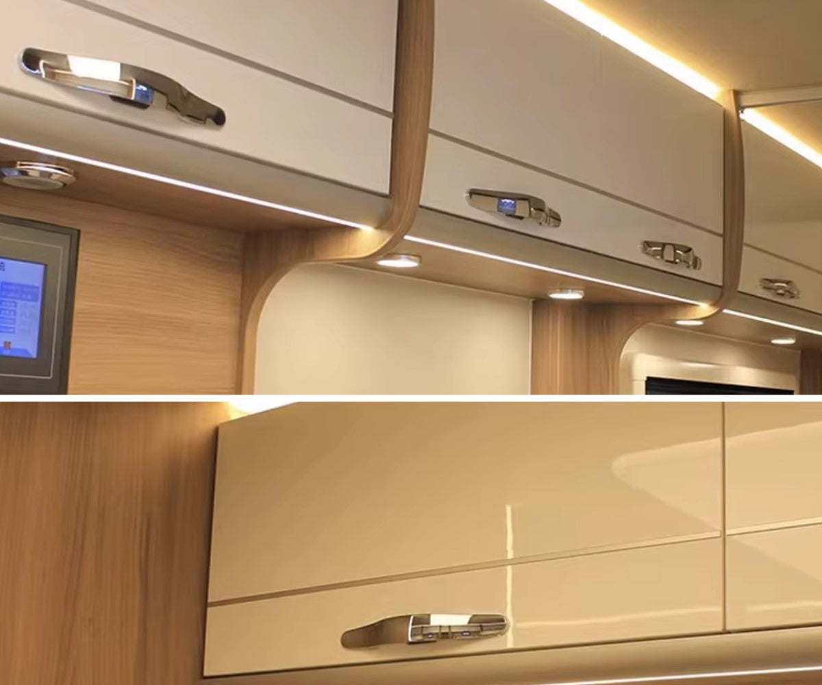 Möbelschloss zum Drücken für Camper Wohnmobil und Boote Chrom