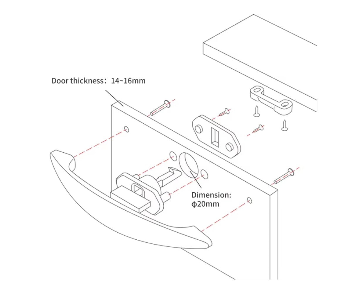 Camper Moebelschloss fuer 14 bis 16 Millimeter Wandstaerke