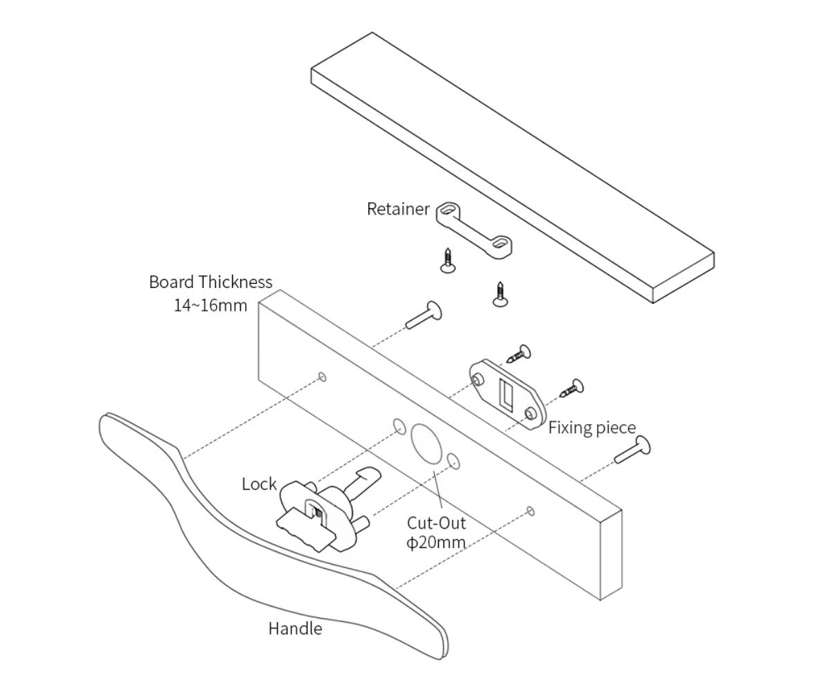 Möbelschloss zum Drücken für Camper Wohnmobil und Boote Chrom