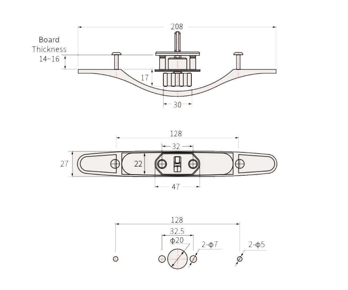 Möbelschloss zum Drücken für Camper Wohnmobil und Boote Chrom