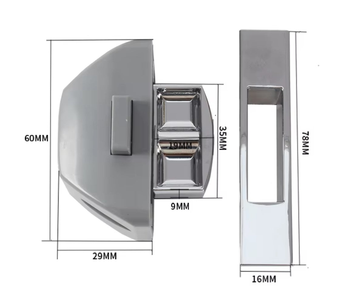 Möbelschloss für Reisemobil Boot und Caravan 14 bis 16 Millimeter