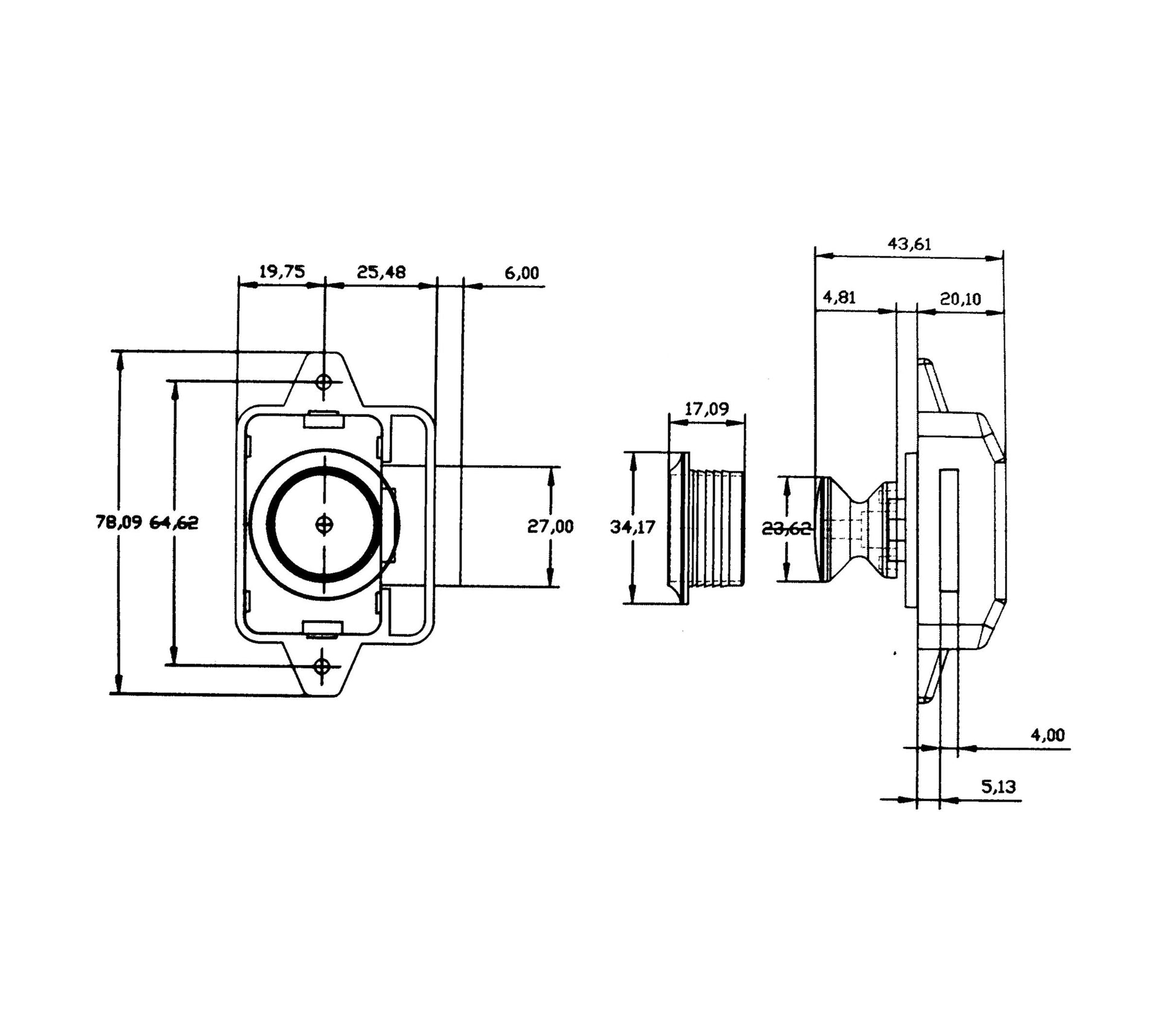 Push Lock Tim Möbelschloss für Camper und Wohnmobil in Chrom oder Matt Silber-Camping Pantheratec