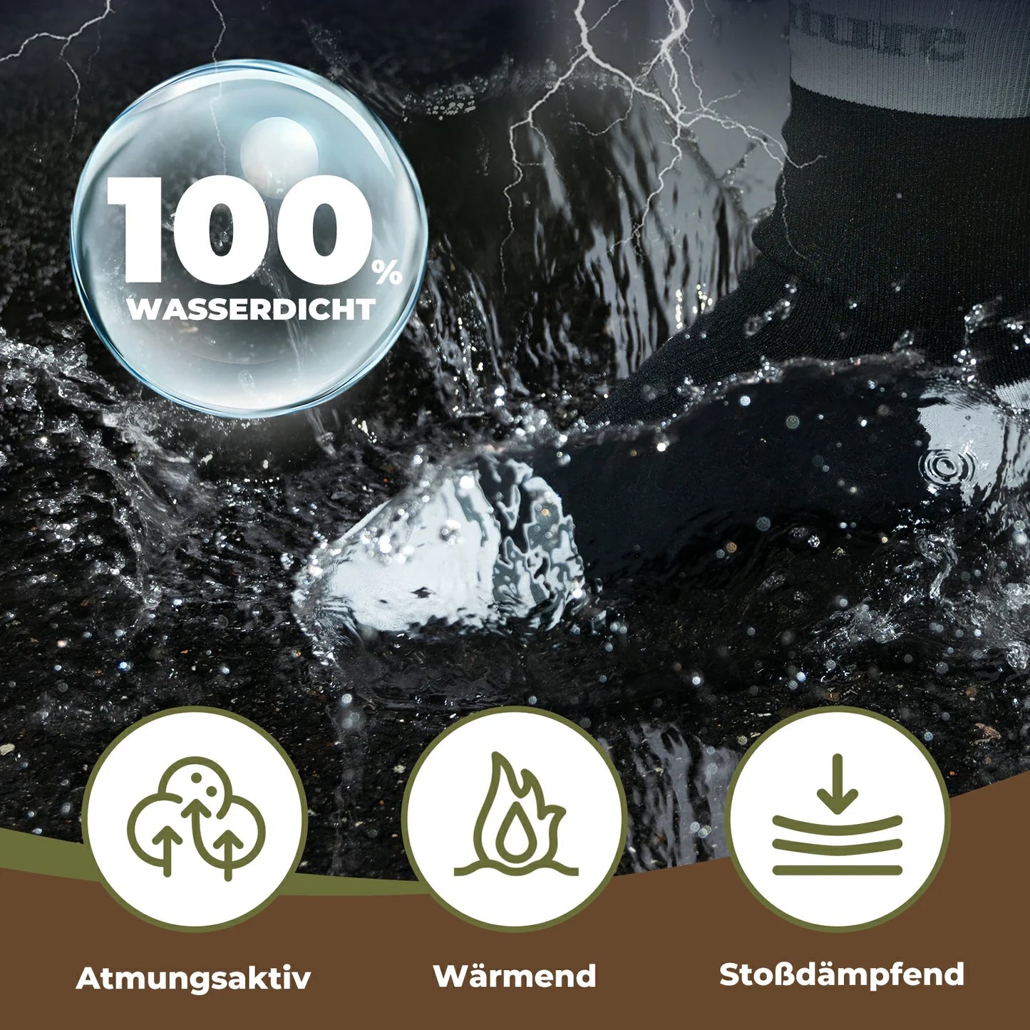 Qunature Wasserdichte Fahrradsocken Atmungsaktiv Unisex