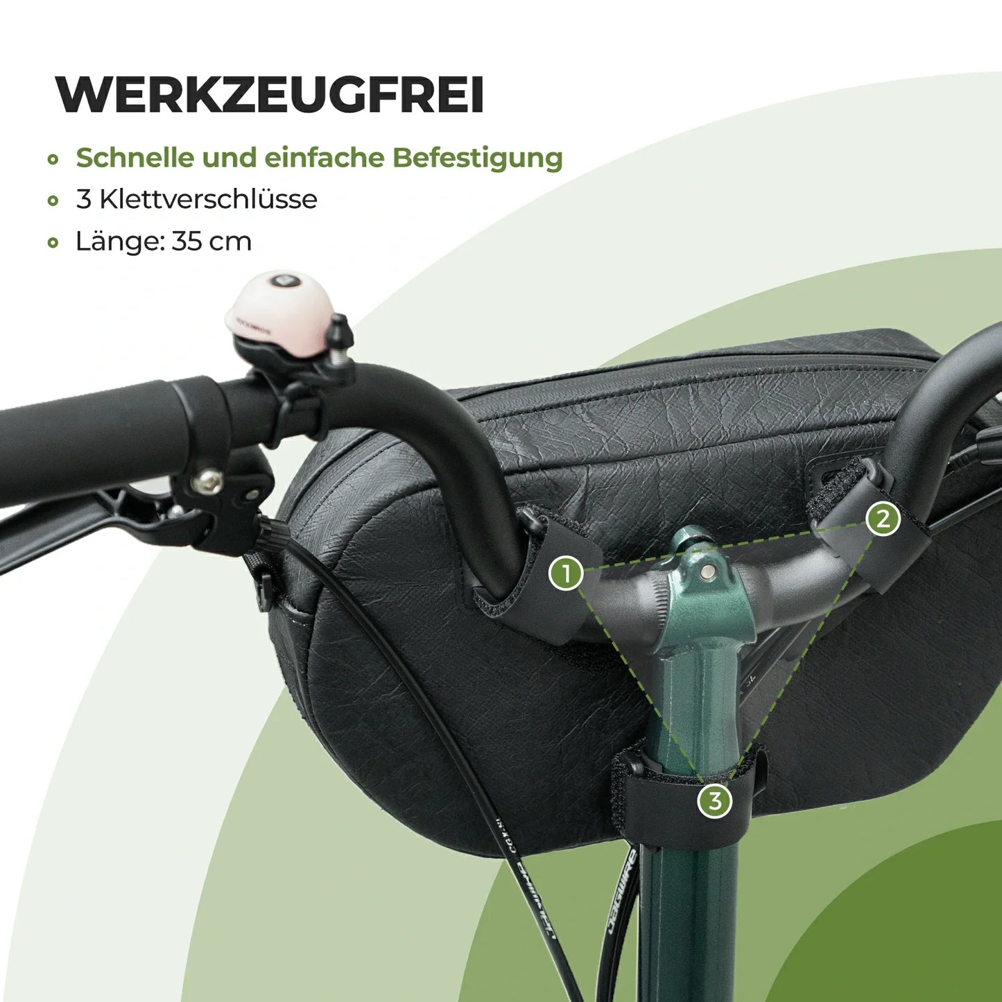 ROAD TO SKY Nachhaltige Fahrrad-Lenkertasche aus recycelten Reifen 2.5L