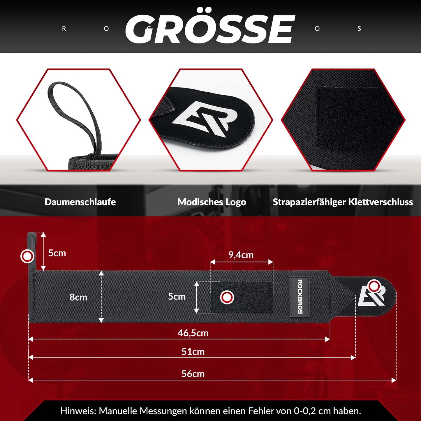 Elastische Handgelenkbandage für sicheren Halt beim Training