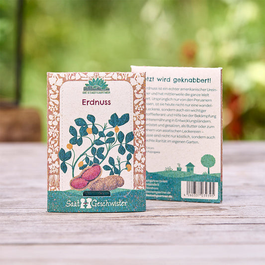 Samenfestes Erdnuss Saatgut für Garten und Balkon nachhaltige Verpackung-Die Stadtgärtner
