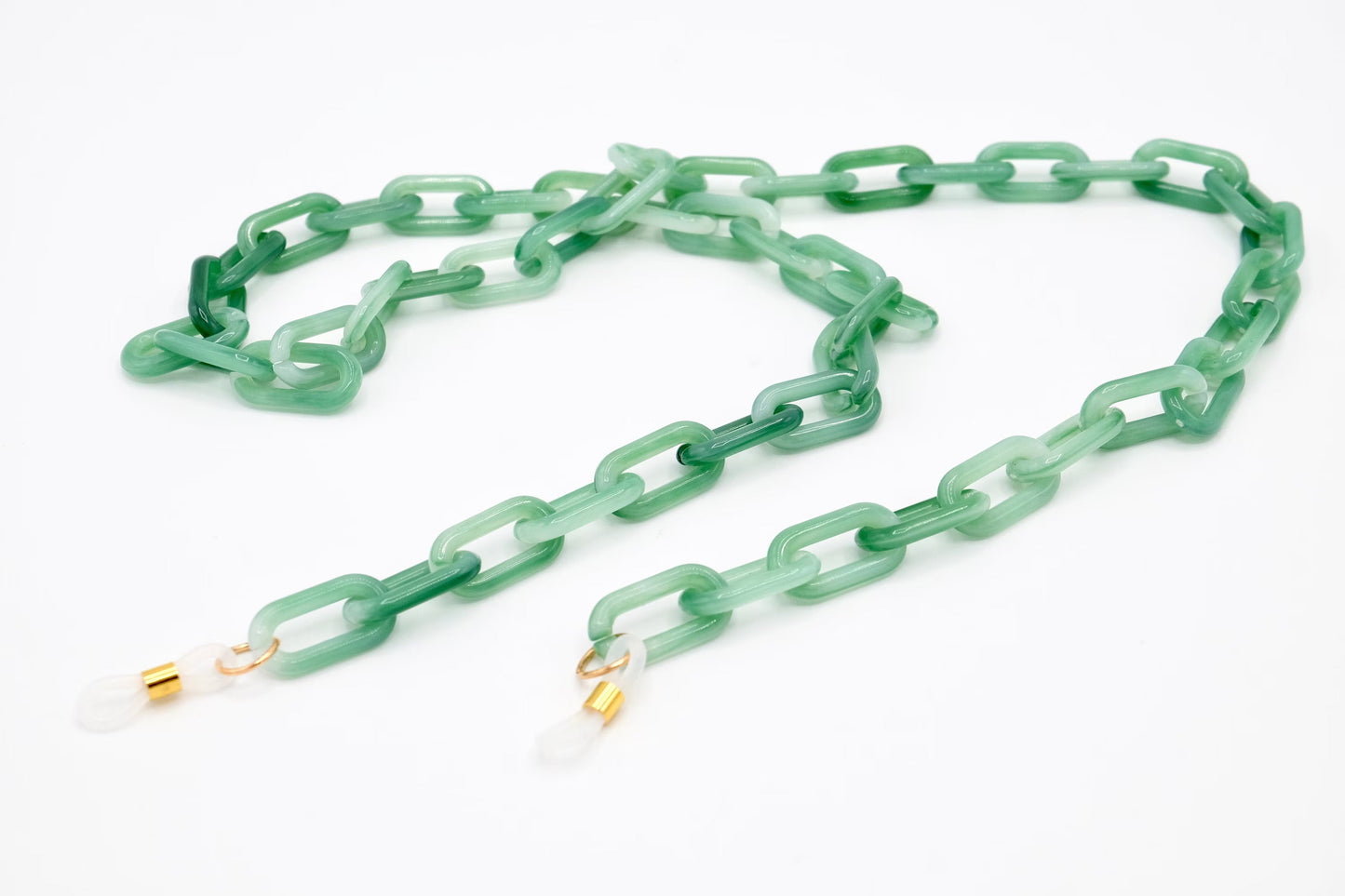 Stilvolle Brillenkette XS aus Acryl mit flexiblen Gummihalterungen