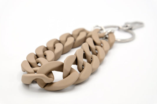 Schlusselanhanger mit Karabiner Rubber Edition Beige flexibel und robust-29drops