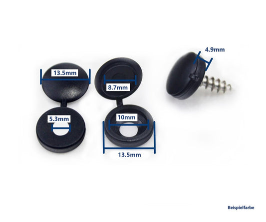 20x Schraubenkappe weiß für Kennzeichen und Möbel saubere Optik