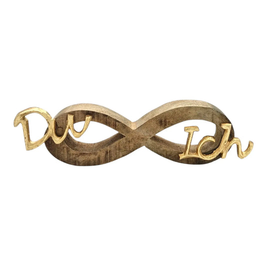 Schriftzug Schild Aufsteller Liebe Hochzeit DU & ICH Holzdeko Mango Geschenk L26 cm - Yabubest - Home & More