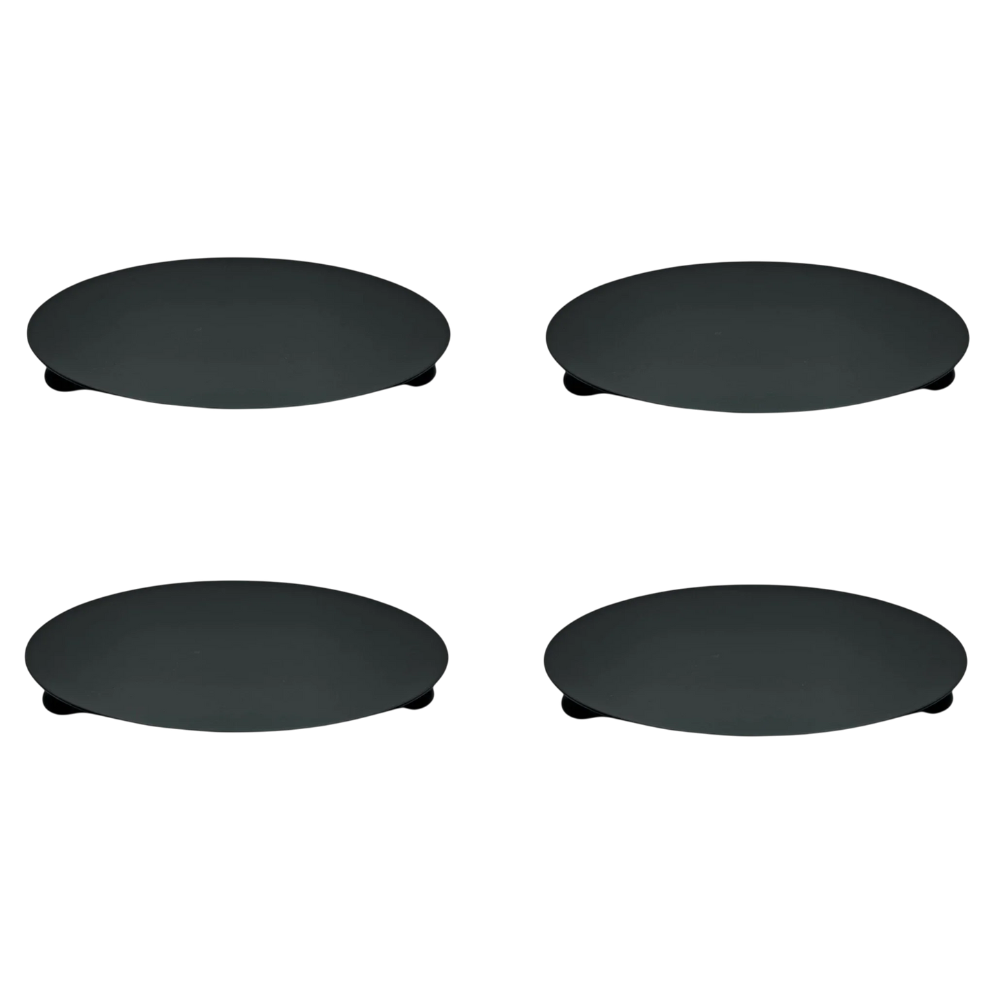 Kerzenhalter schwarz 4 Stück Stumpenkerzen Teller Kerzenteller Weihnachten 12 cm