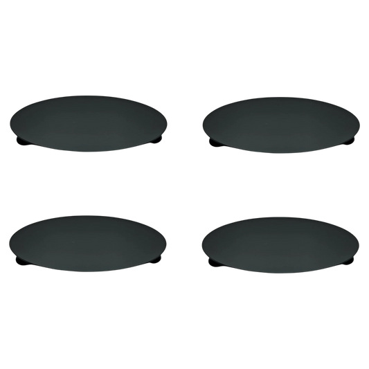 Kerzenhalter schwarz 4 Stück Stumpenkerzen Teller Kerzenteller Weihnachten 12 cm