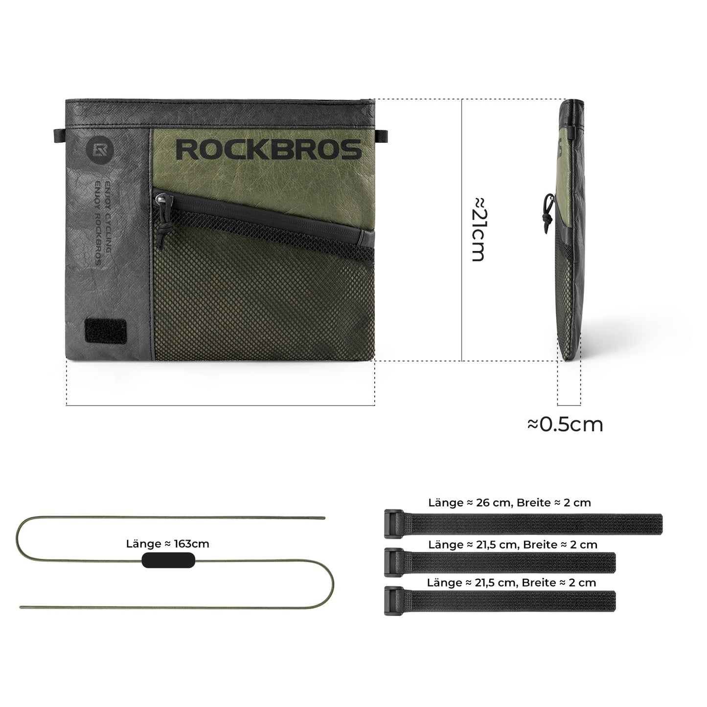 2-in-1 Lenkertasche Wasserabweisend mit Schultergurt 1.5L