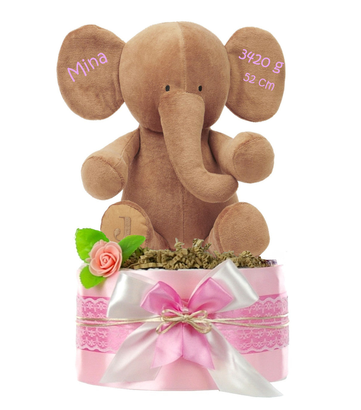 Windeltorte Mädchen LITTLE PEANUT rosa | personalisierbar-dubistda