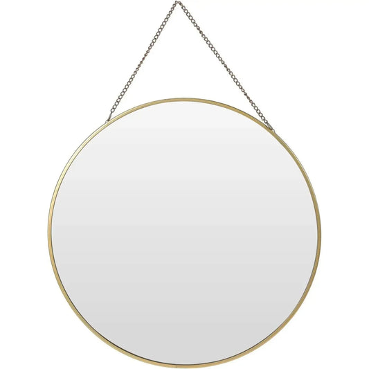 Spiegel rund Wandspiegel Schminkspiegel runder Dekospiegel Metall GOLD Ø 30 cm - Yabubest - Home & More
