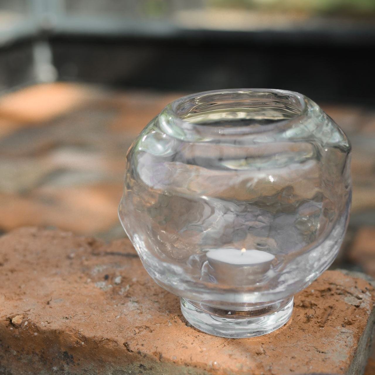 Bunch Mini Windlicht auf Fuß Glas transparent 12 cm-Verdancia