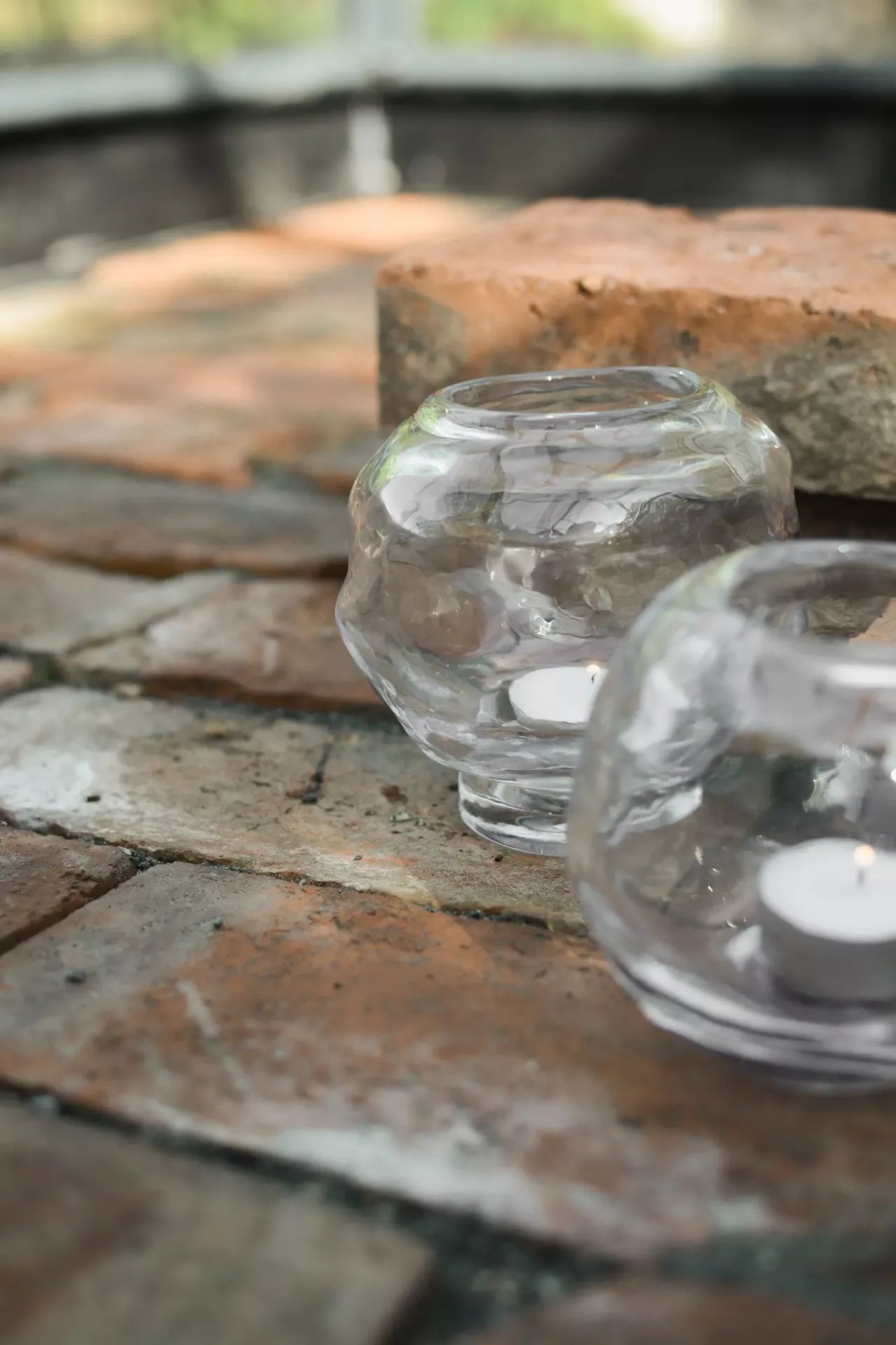 Bunch Mini Windlicht auf Fuß Glas transparent 12 cm-Verdancia