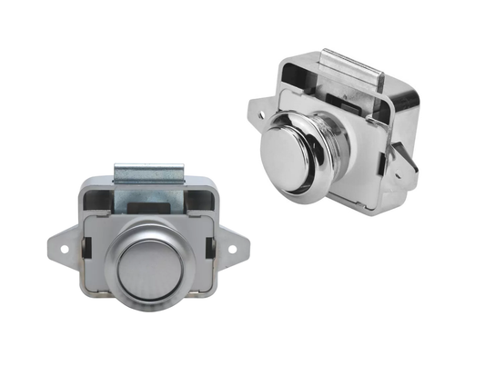 Push Lock Tim Möbelschloss für Camper und Wohnmobil in Chrom oder Matt Silber-Camping Pantheratec