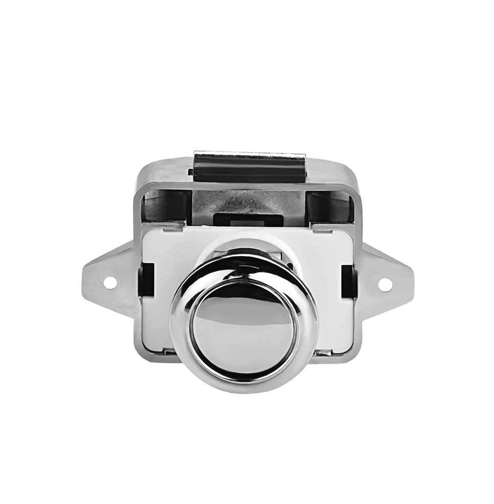 Push Lock Tim Möbelschloss für Camper und Wohnmobil in Chrom oder Matt Silber-Camping Pantheratec