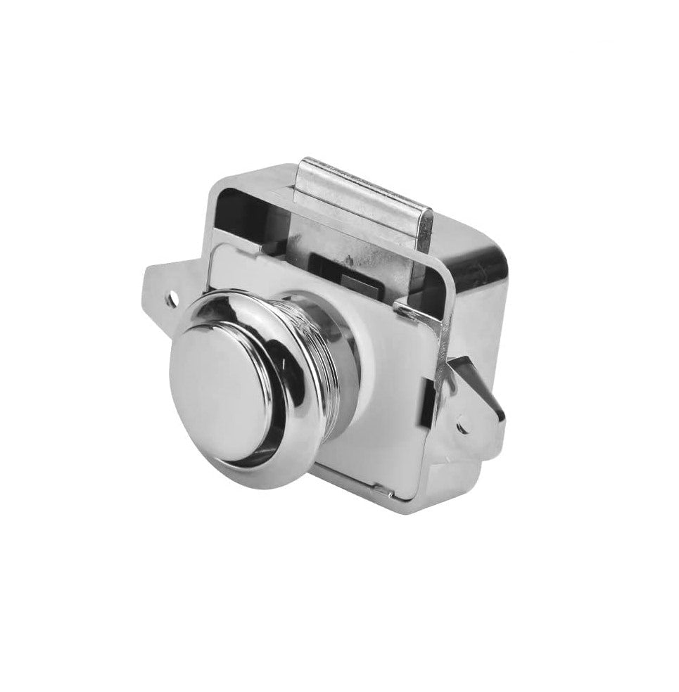 Push Lock Tim Möbelschloss für Camper und Wohnmobil in Chrom oder Matt Silber-Camping Pantheratec