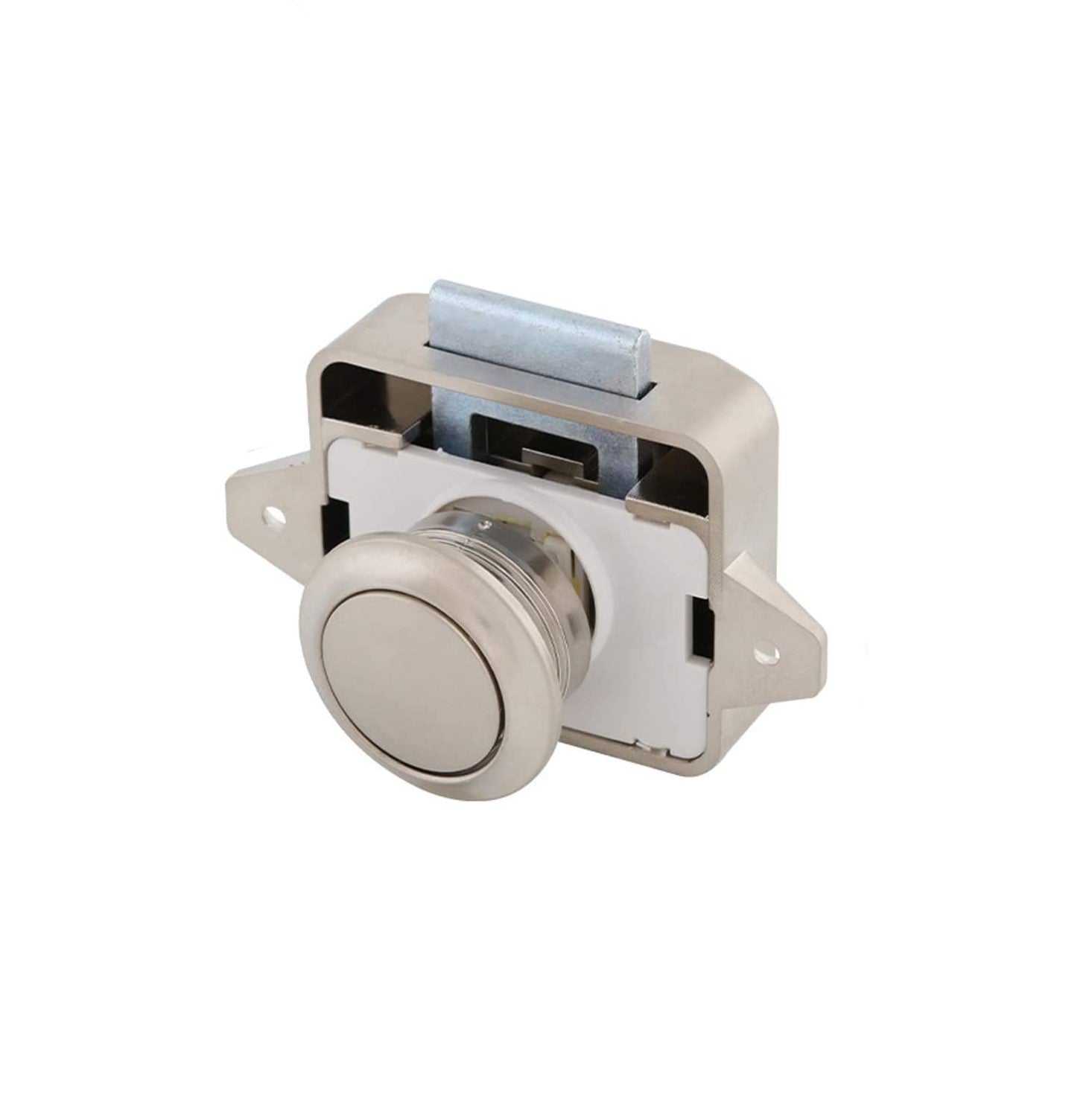 Push Lock Tim Möbelschloss für Camper und Wohnmobil in Chrom oder Matt Silber-Camping Pantheratec