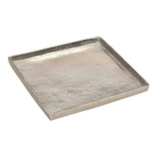 Tablett Dekoteller silber Metall massiv Tischdeko Schale Dekoschale 30x 30cm - Yabubest - Home & More
