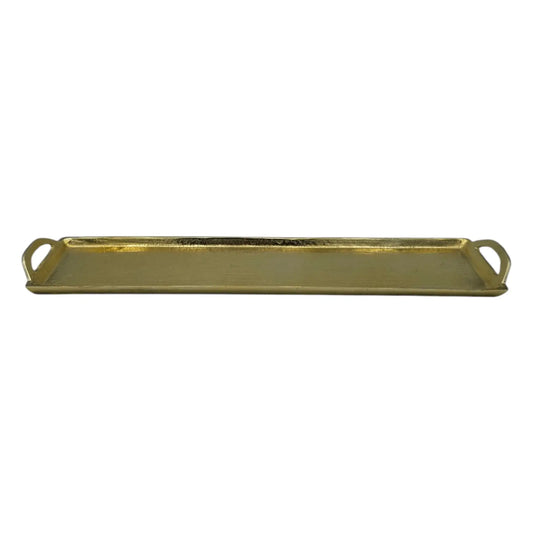 Tablett Gold XXL Dekotablett 60 cm Griffen Kerzentablett Serviertablett langes Tablett Metall - Yabubest - Home & More