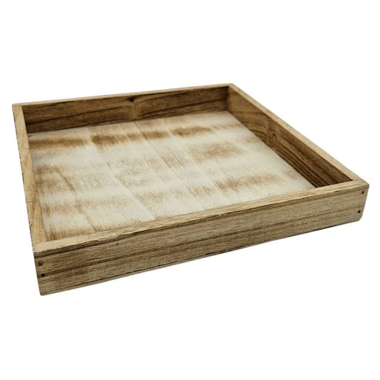 Tablett Holztablett 26x26 braun Natur Dekotablett rechteckig Kerzentablett - Yabubest - Home & More