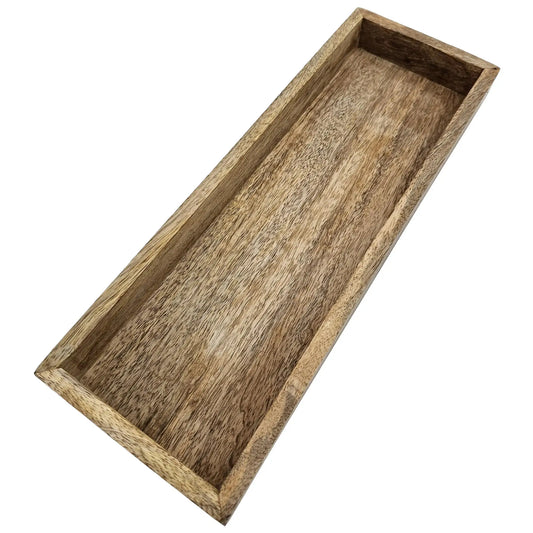 Tablett Mangoholz Dekotablett Holztablett Holz Tischdeko Serviertablett 34x12 cm - Yabubest - Home & More